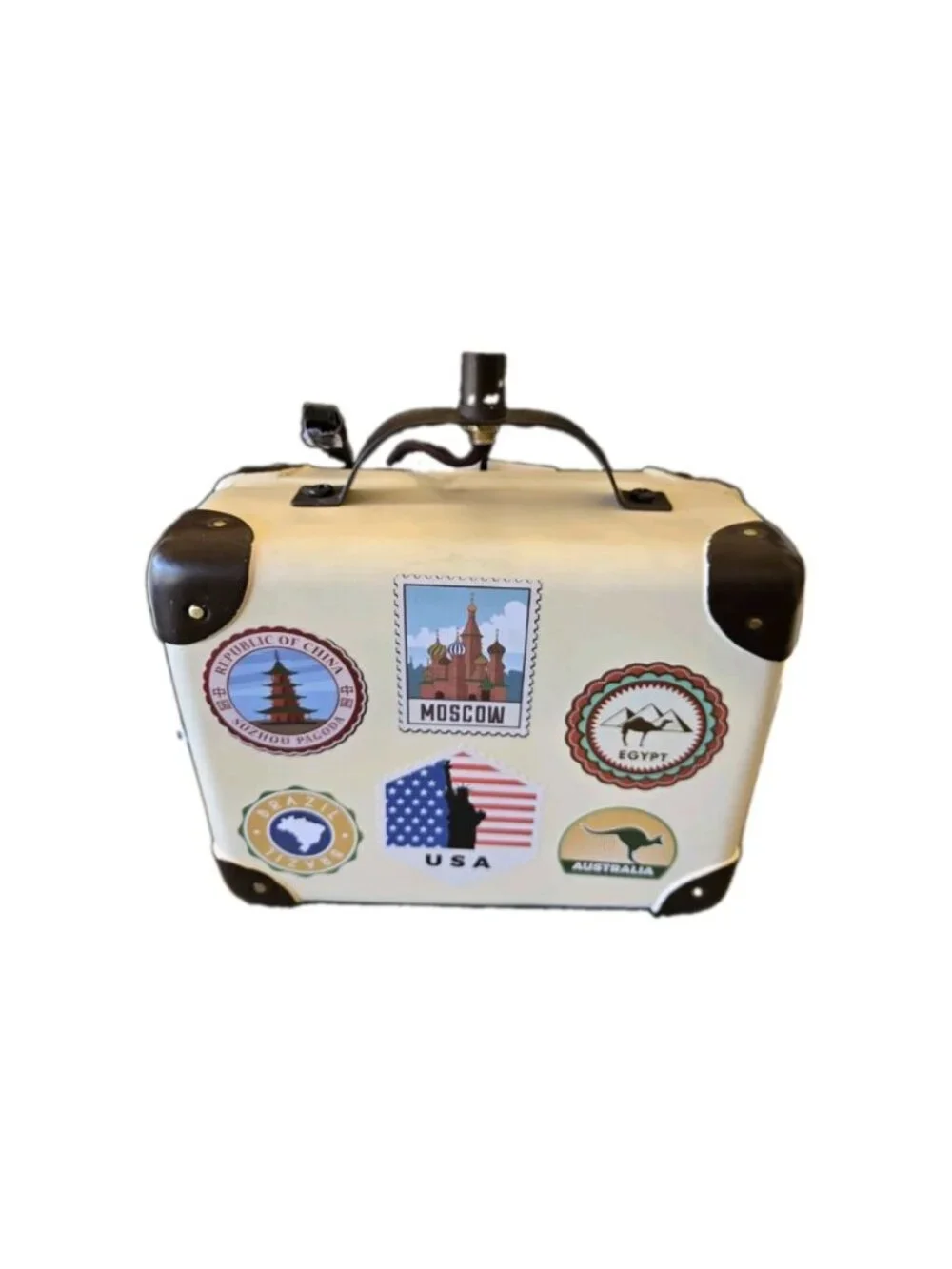New Suitecase Travel Luggage Around The World Home Office Room Decor Lamp